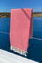 Mijölnir Toalla de Playa Fouta 100% Algodón Roja, 95x190cm, Diseño Panal, Absorbente y Suave para el Verano